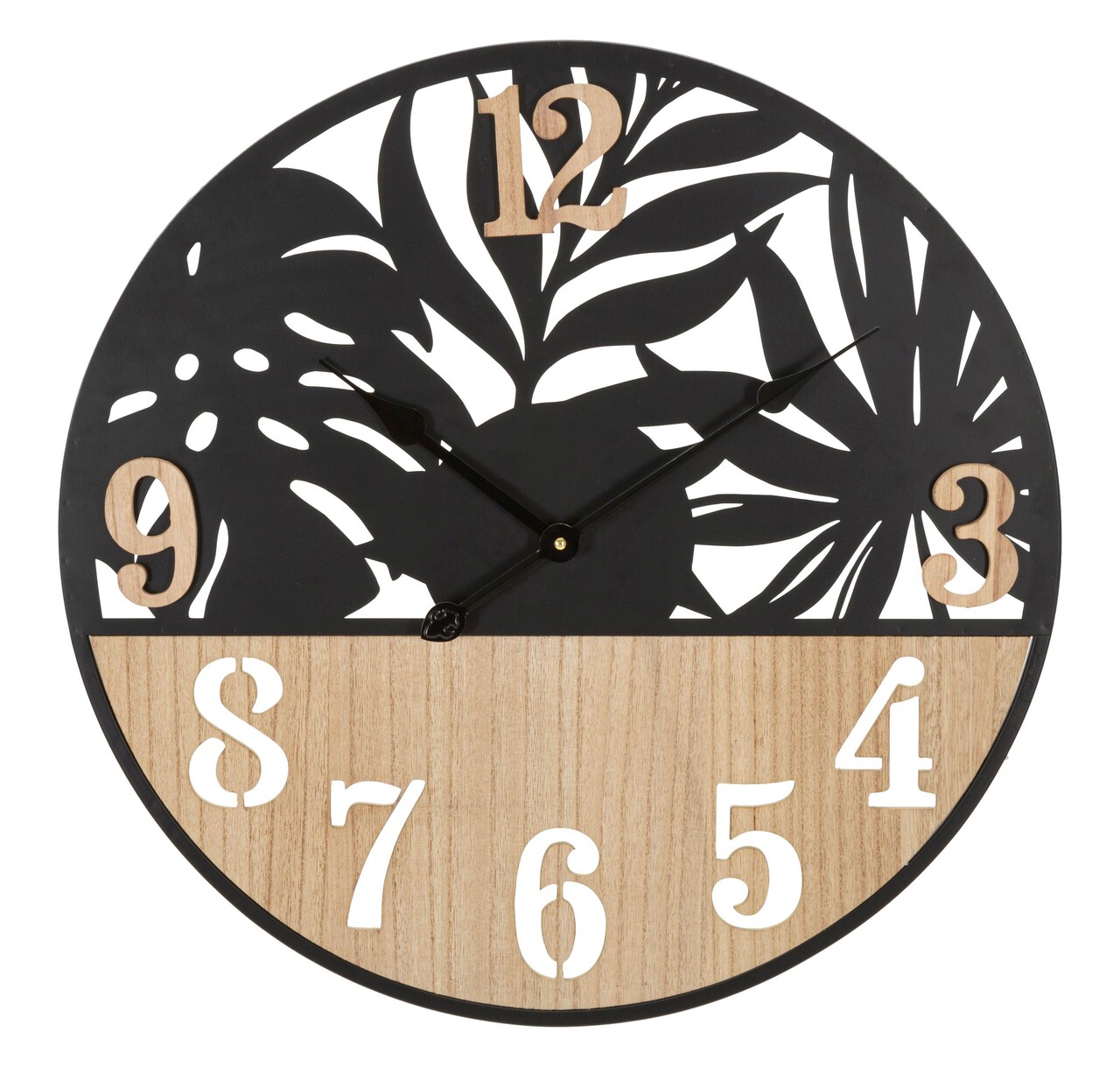 Ceas de perete Palm, Mauro Ferretti, 60 cm, fier/MDF, negru/maro - imagine 7